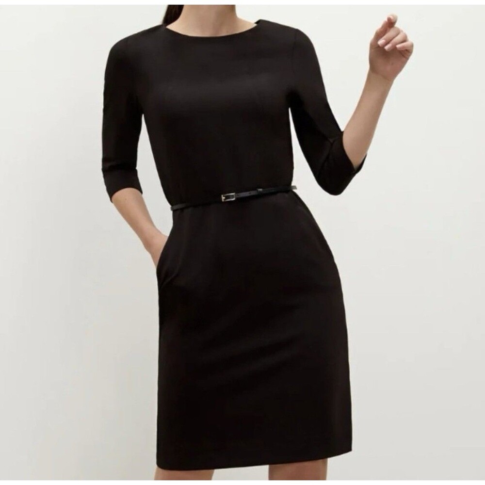 MM Lafleur Dress Womens Etsuko Sheath Stretch Knit Pockets Career Classic 6